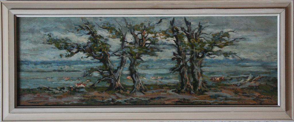 Th.F. Goedvriend, schilderij 'Bomen bij de IJssel, De Steeg', Ophalen