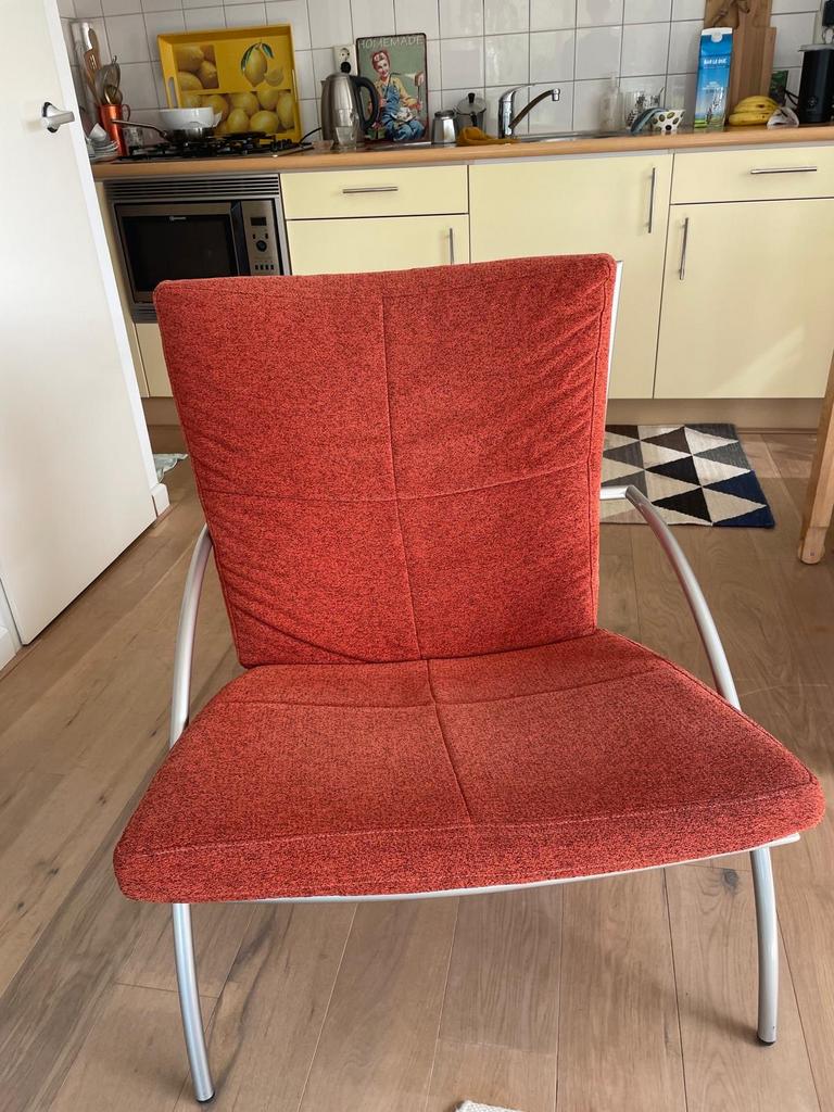 Harvink fauteuil frame titaan bekleding Brique kleur, Ophalen, Overige kleuren, Zo goed als nieuw, Metaal