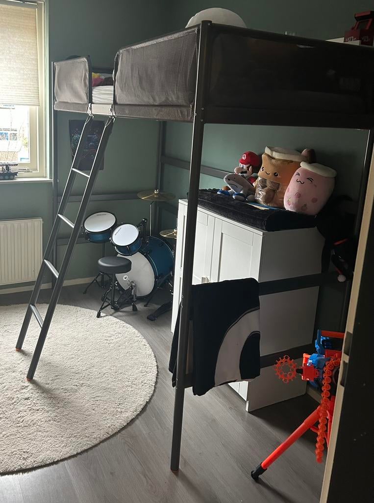 Zgan hoogslaper, Ophalen, Eenpersoons, 160 tot 180 cm, Zo goed als nieuw