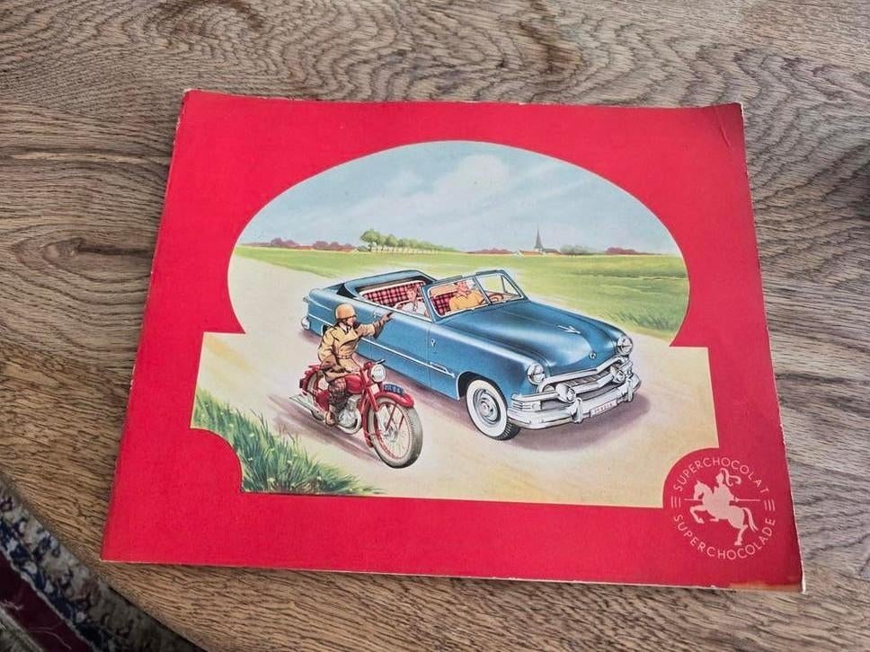 Vintage Chocolade Jacques verzamelalbum auto's en motoren, Ophalen of Verzenden