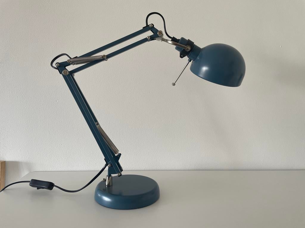 Ikea Forsa bureaulamp blauw, Ophalen, Zo goed als nieuw