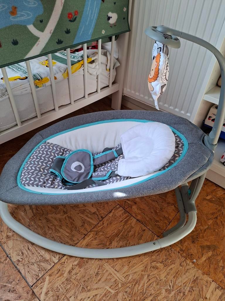 Wipstoeltje Grijs/Groen-Turquoise, Kinderen en Baby's, Wipstoeltjes, Ophalen, Zo goed als nieuw