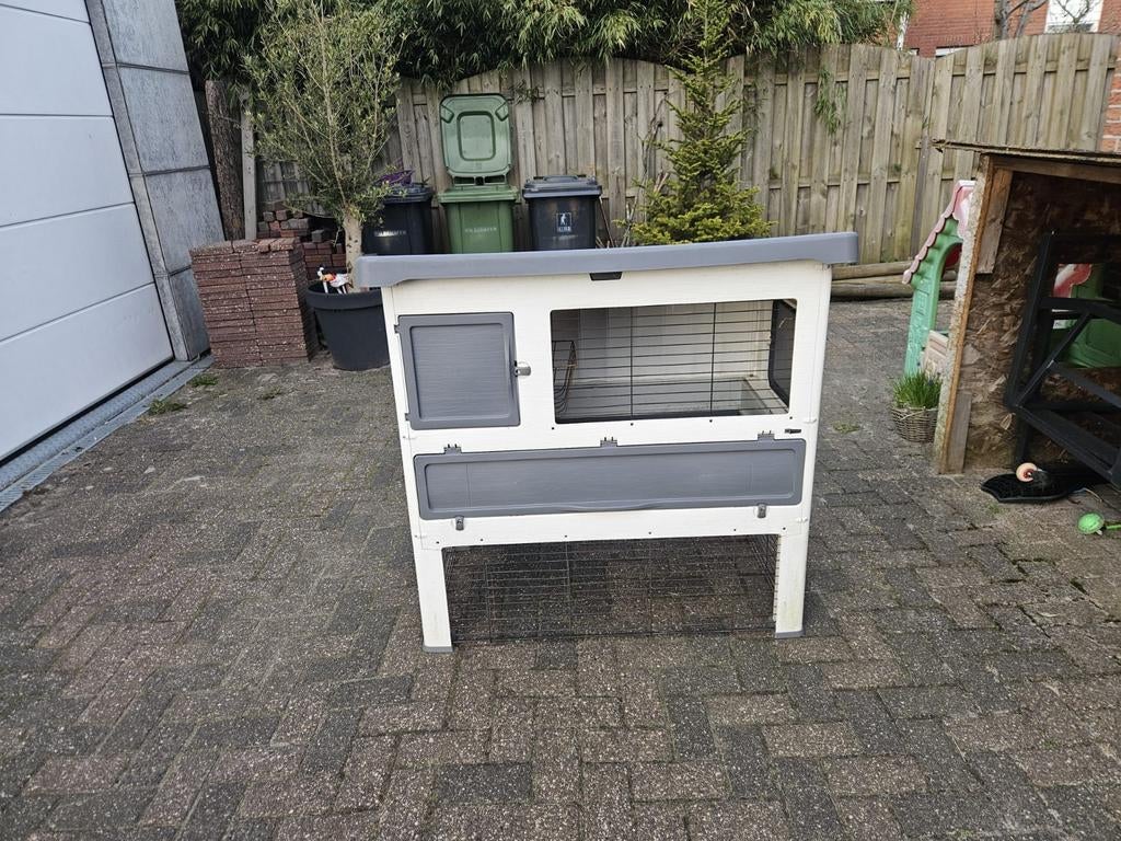 Konijnenhok, Dieren en Toebehoren, Knaagdieren en Konijnen | Hokken en Kooien, Ophalen, Gebruikt, 90 cm of meer, Hok