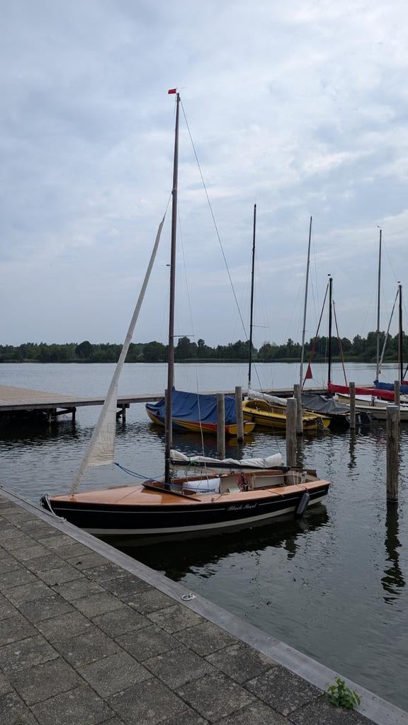 Open Zeilboot Houten Schakel + Trailer, Watersport en Boten, Open zeilboten, Ophalen, Geen motor, Gebruikt, Schakel