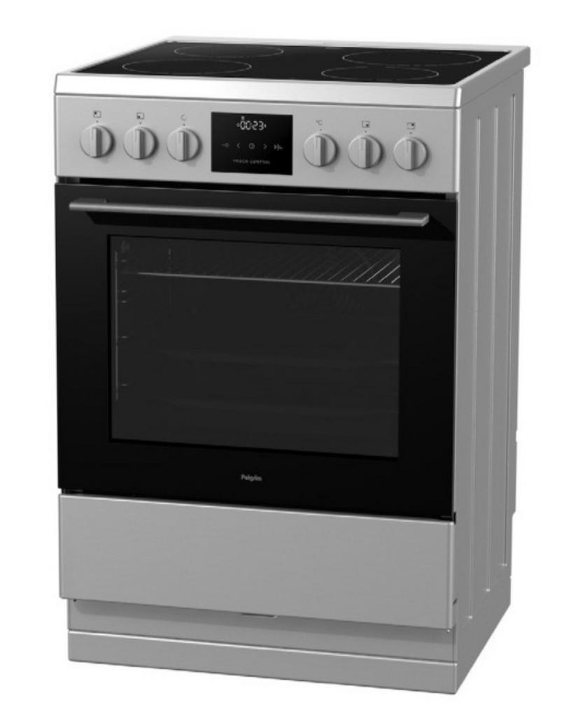 Pelgrim elektrische fornuis rvs, Zo goed als nieuw, Vrijstaand, 85 tot 90 cm, Elektrisch