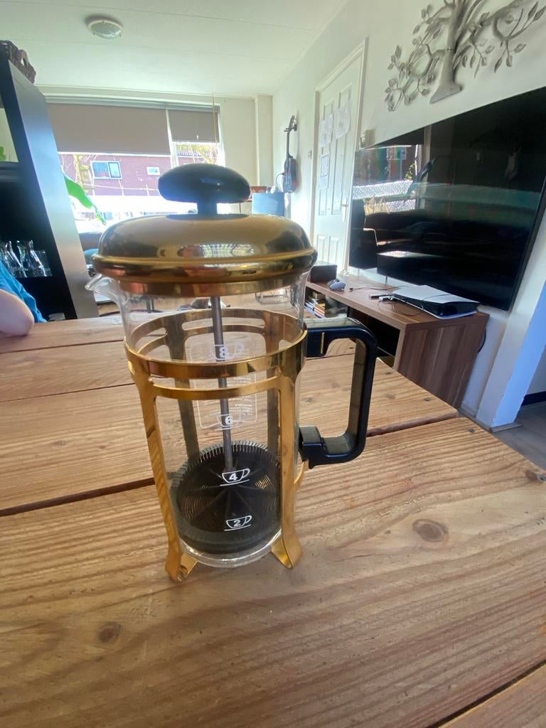 Gouden French Press Koffiezetapparaat, Ophalen of Verzenden, Gebruikt