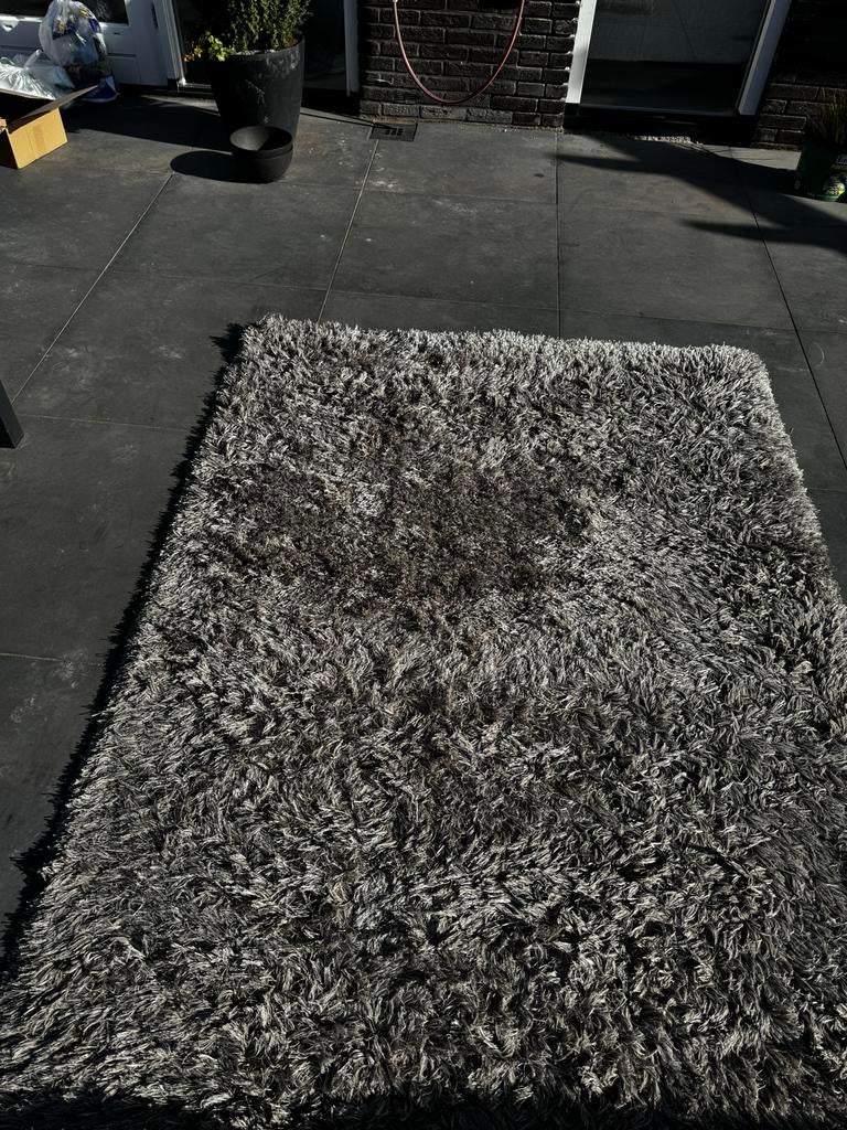 Vloerkleed Love Shaggy bruin grijs 160x230cm, Ophalen, Gebruikt, Bruin, 150 tot 200 cm