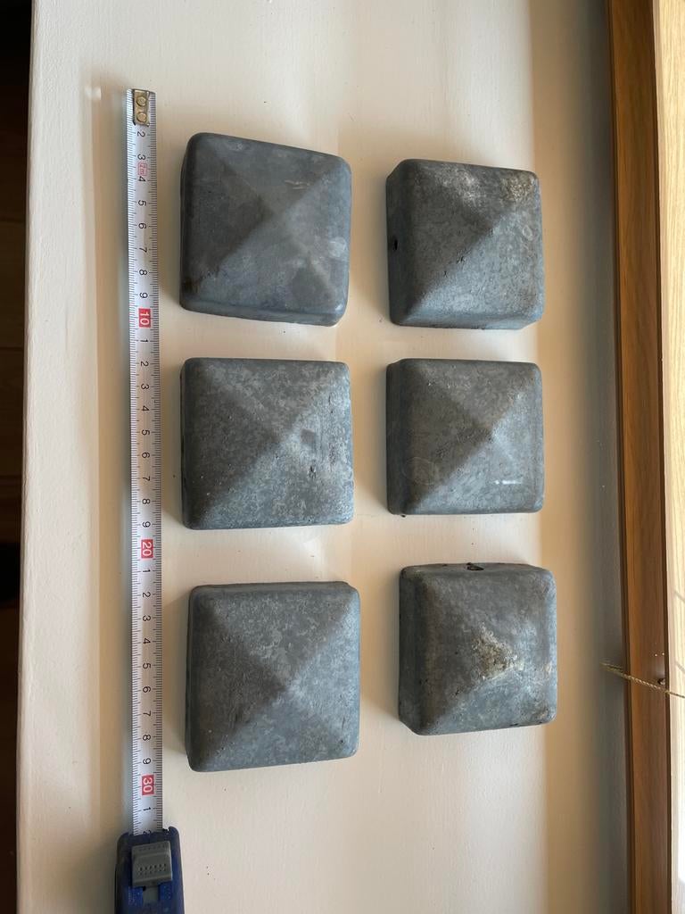 Gegalvaniseerde doppen voor houten palen (6 stuks), Doe-het-zelf en Verbouw, IJzerwaren en Bevestigingsmiddelen, Gebruikt, Overige typen