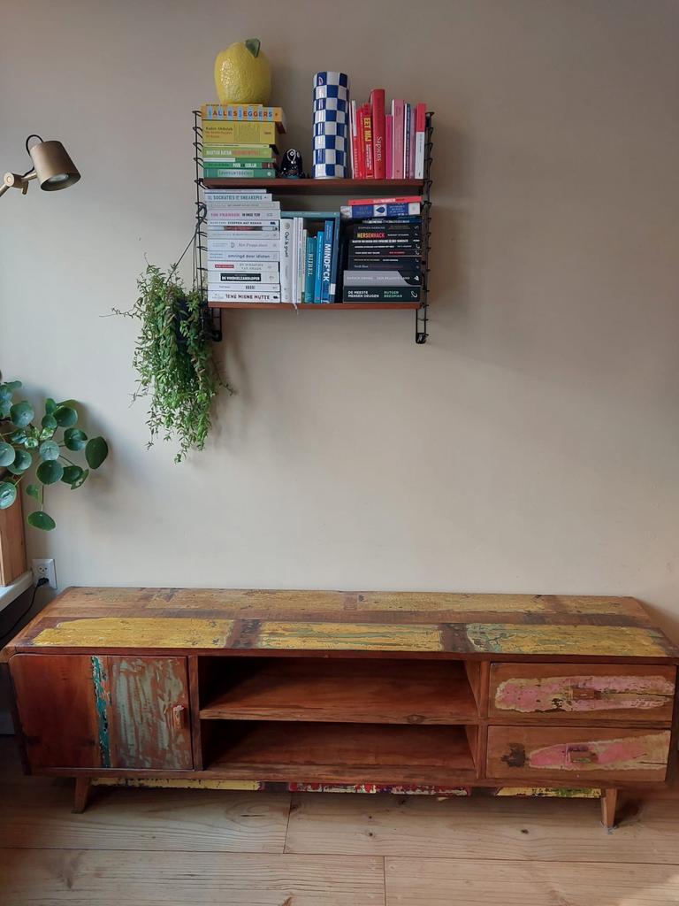 Dressoir massief sloophout Bali - Daan Hout, Ophalen, Gebruikt, 150 tot 200 cm, Met lade(s)