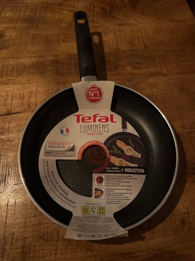 Tefal Luminens Inductie Koekenpan 24cm, Ophalen of Verzenden, Nieuw