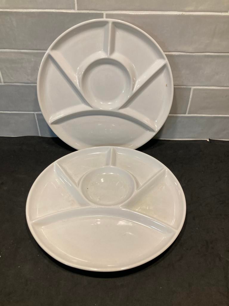 Fonduebord, wit (100326), Huis en Inrichting, Keuken | Servies, Gebruikt, Ophalen of Verzenden, Bord(en), Overige stijlen