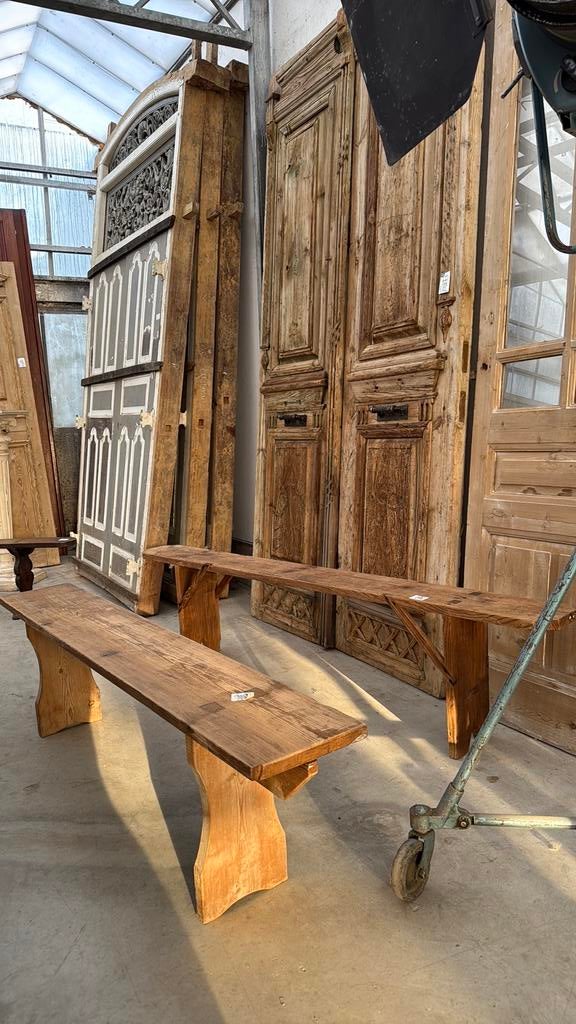 Antieke houts kleur banken vintage bank, Ophalen of Verzenden