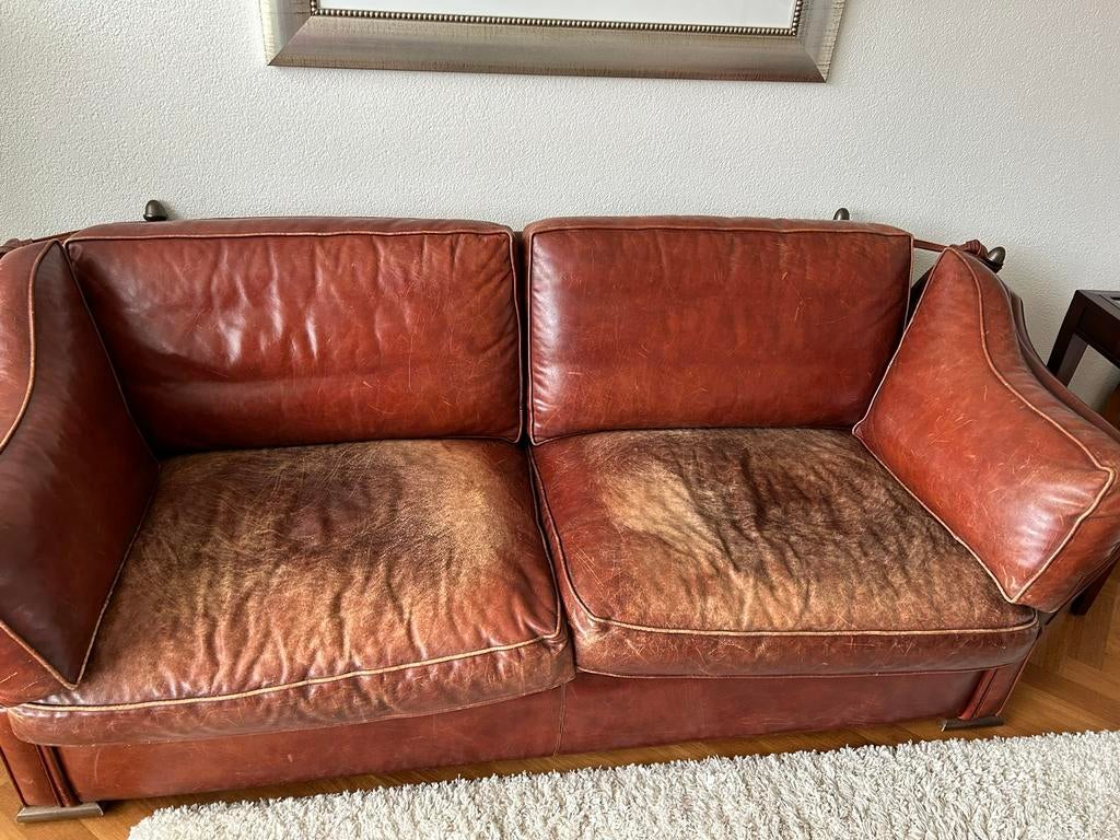 Leren bank kasteelbank muyleart, Ophalen, Gebruikt, Rechte bank, Leer