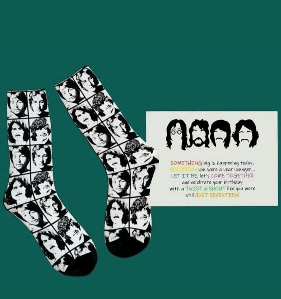 THE BEATLES SOKKEN  + VERJAARDAGS KAART THE BEATLES, Ophalen of Verzenden, Nieuw