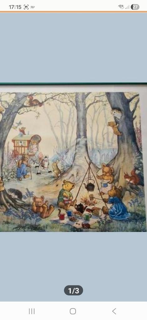 Ingelijste Prent van Molly Brett. Teddy bear camp, Ophalen, Wanddecoratie
