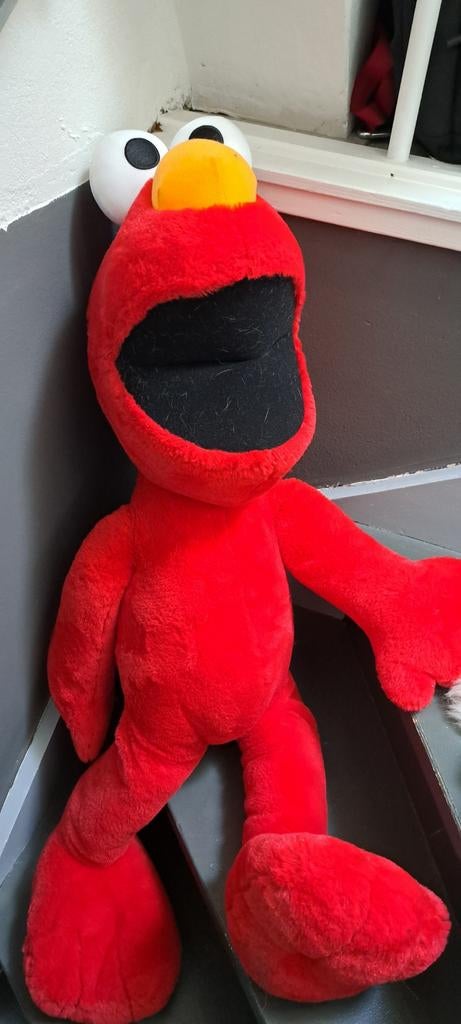 Grote Elmo knuffel Sesamstraat, Kinderen en Baby's, Speelgoed | Knuffels en Pluche, Gebruikt, Overige merken, Overige karakters