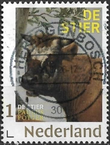Nederland 2026 uit schilderij PAULUS POTTER - DE STIER, Verzenden, Na 1940, Gestempeld
