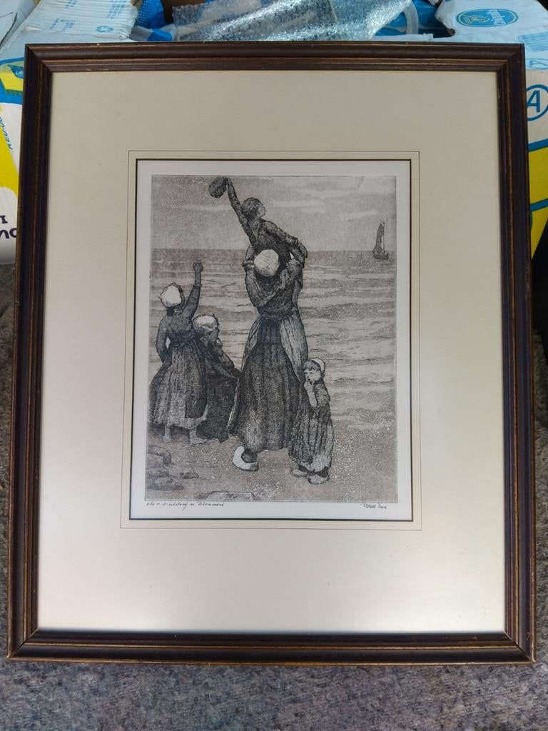 Peter Cox, ets nr schilderij v Blommers, Ophalen of Verzenden