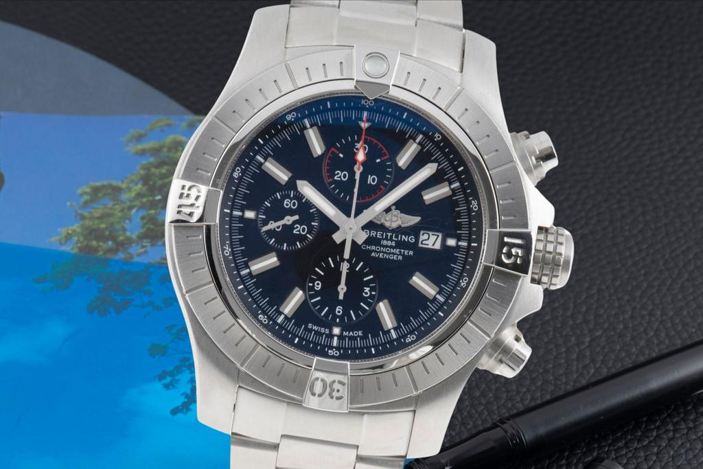 Breitling Super Avenger 48mm   - Garantie tot oktober 2028, Sieraden, Tassen en Uiterlijk, Horloges | Heren, Ophalen, Staal, Breitling