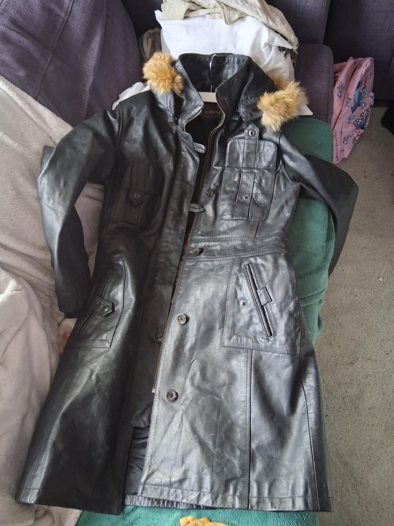 Dames lerenjas  lang maat l/xl, Ophalen, Zo goed als nieuw