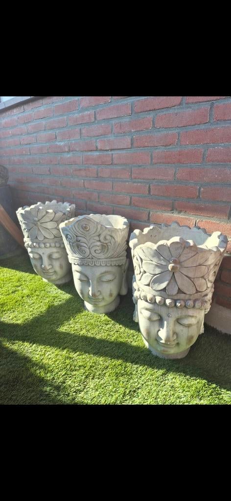 Bundel XXL Boeddha beelden/bloempotten (Ophalen in Delft), Ophalen, Rond, Aardewerk, Minder dan 40 cm