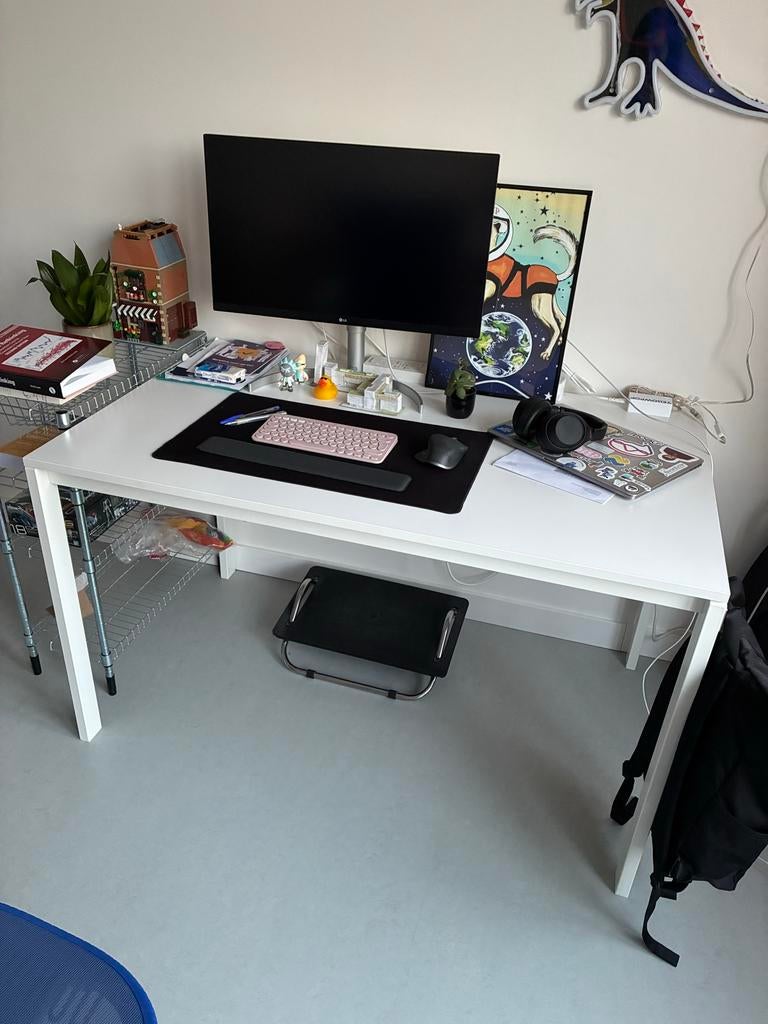 Tafel, wit - 125 x 75 cm (IKEA MELLTORP), Huis en Inrichting, Ophalen, 100 tot 150 cm, 50 tot 100 cm, Zo goed als nieuw