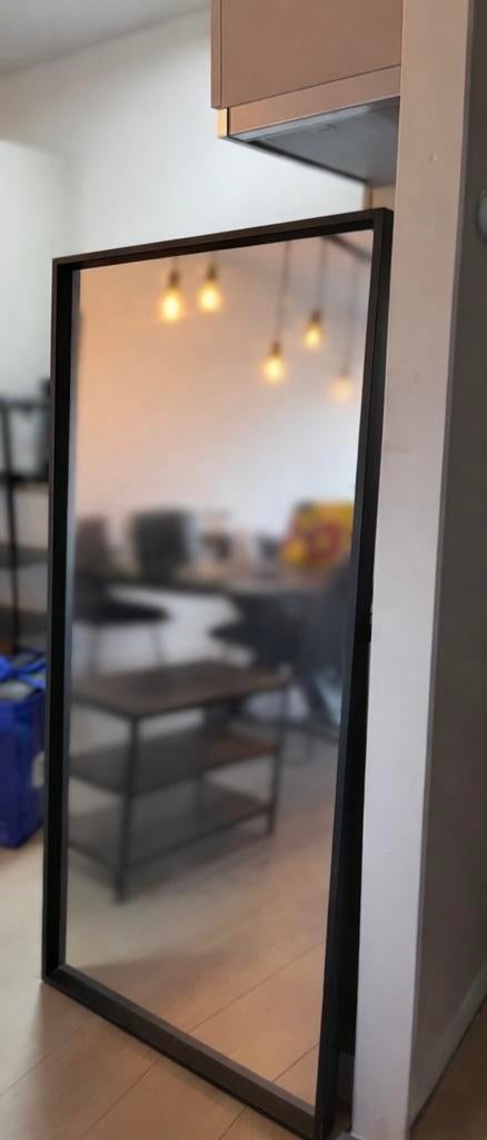 Zwarte spiegel 65x150cm, Ophalen, Gebruikt, 100 tot 150 cm, Rechthoekig