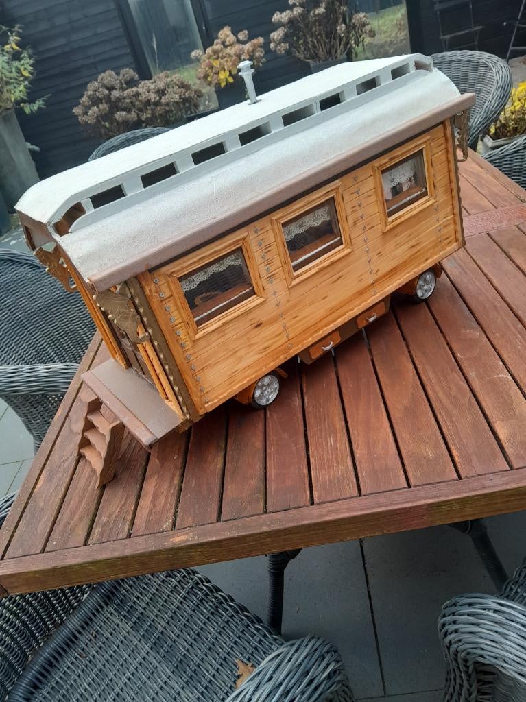 pipo wagentje zelf gemaakt 60 cm l 30 cm br, Ophalen of Verzenden, Zo goed als nieuw, Groter dan 1:32