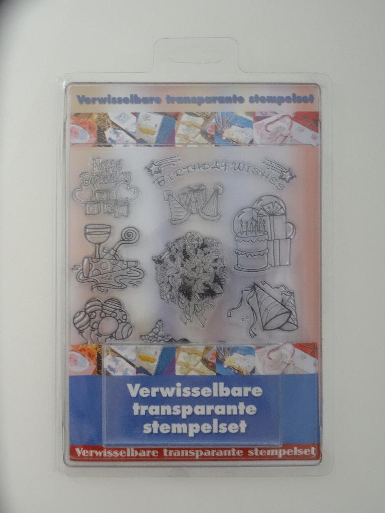 Verwisselbare, transparante stempelset verjaardag/feest, nw, Ophalen of Verzenden, Nieuw, Overige typen