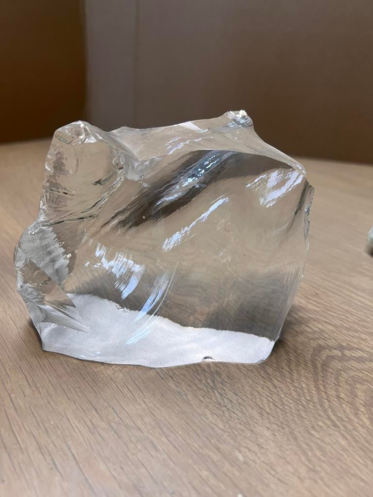 Massief glas/optisch kristal sculptuur – design object, Ophalen of Verzenden