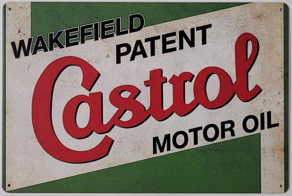 Castrol motor oil logo reclamebord van metaal wandbord deco, Reclamebord, Info@deconoord.nl, Deco Noord, Nieuw