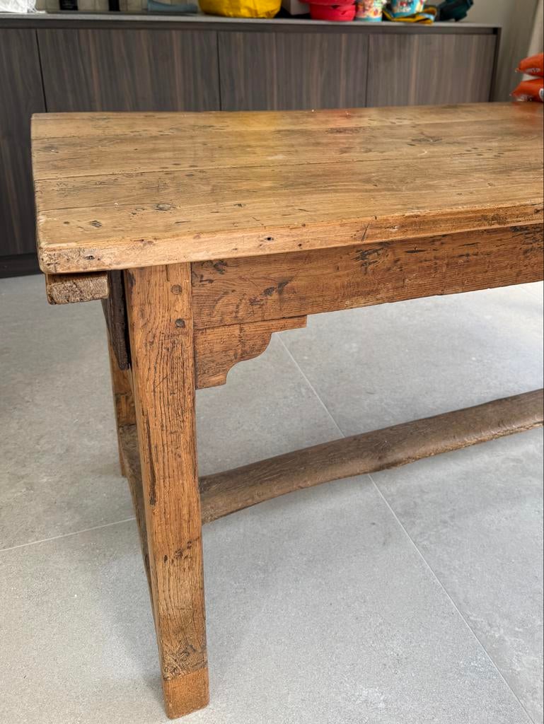 Antieke Franse houten tafel - 199 cm, Antiek en Kunst, Antiek | Meubels | Tafels, Ophalen