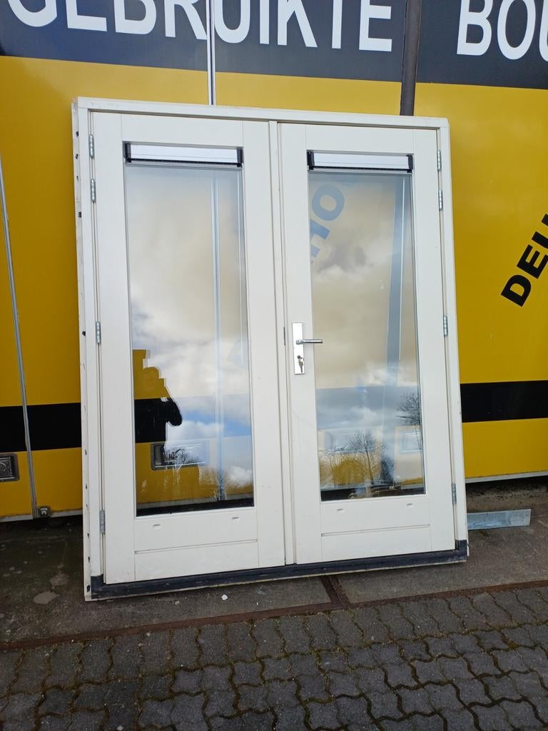 Dubbele deur / tuindeur, Ophalen of Verzenden, Hout, 75 tot 150 cm