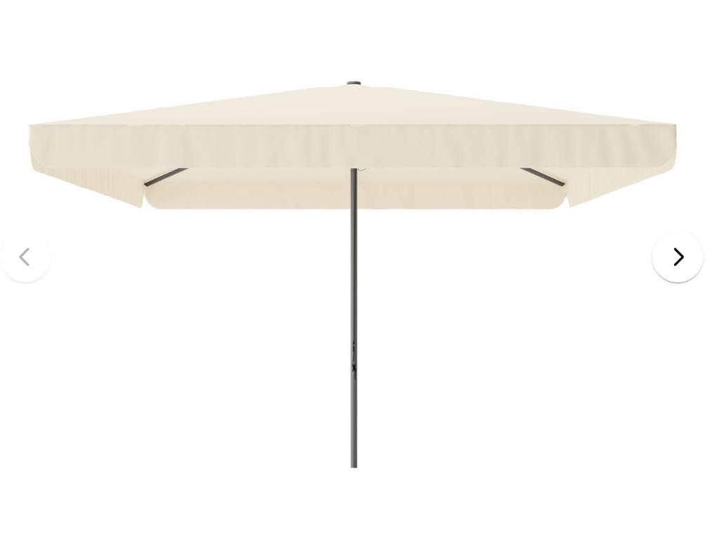 Parasol 350x350cm Ecru met betonvoet en hoes, Ophalen, Gebruikt, 3 tot 4 meter, Zweefparasol