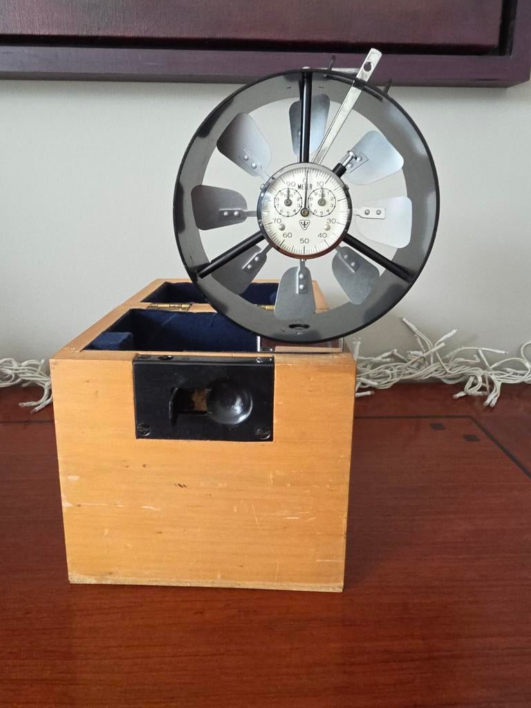 Vintage Willi Lambrecht Göttingen Anemometer in kist, Ophalen of Verzenden, Gebruikt, Weerstation