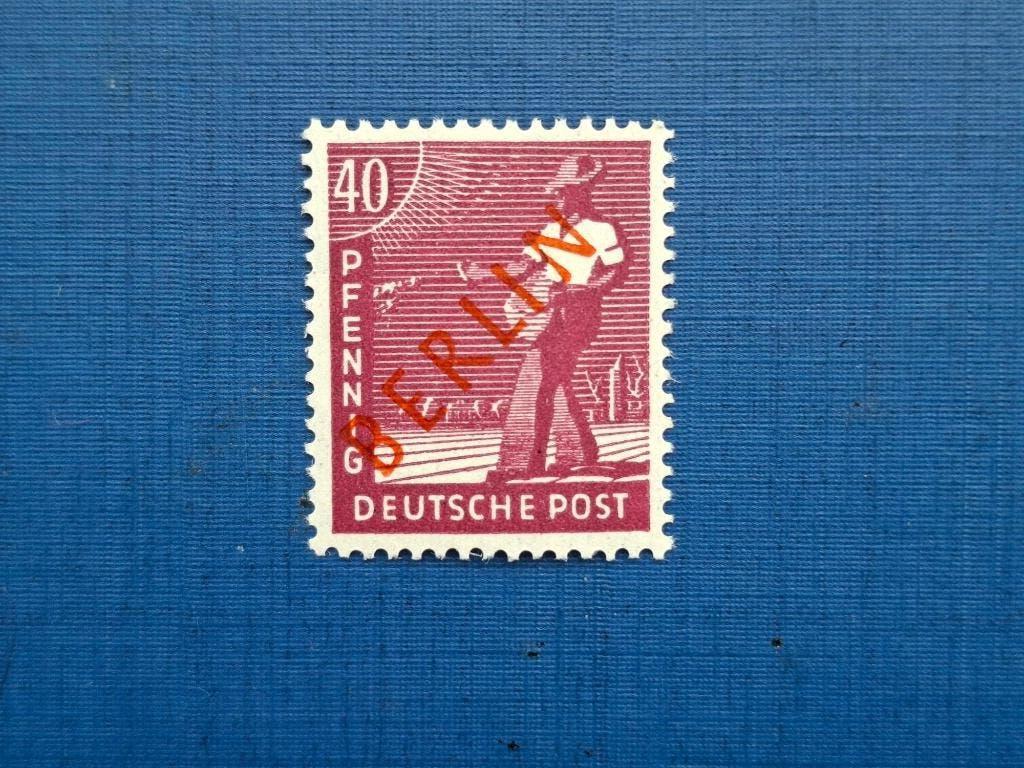 Postzegel Berlijn 1949 PF zegel Overdruk Rood 40 Pf 01-04, Ophalen of Verzenden, BRD, Postfris