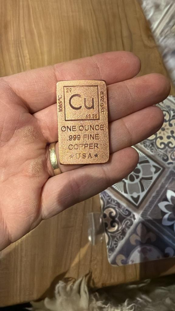 1oz Koper Baartjes, Ophalen of Verzenden, Koper