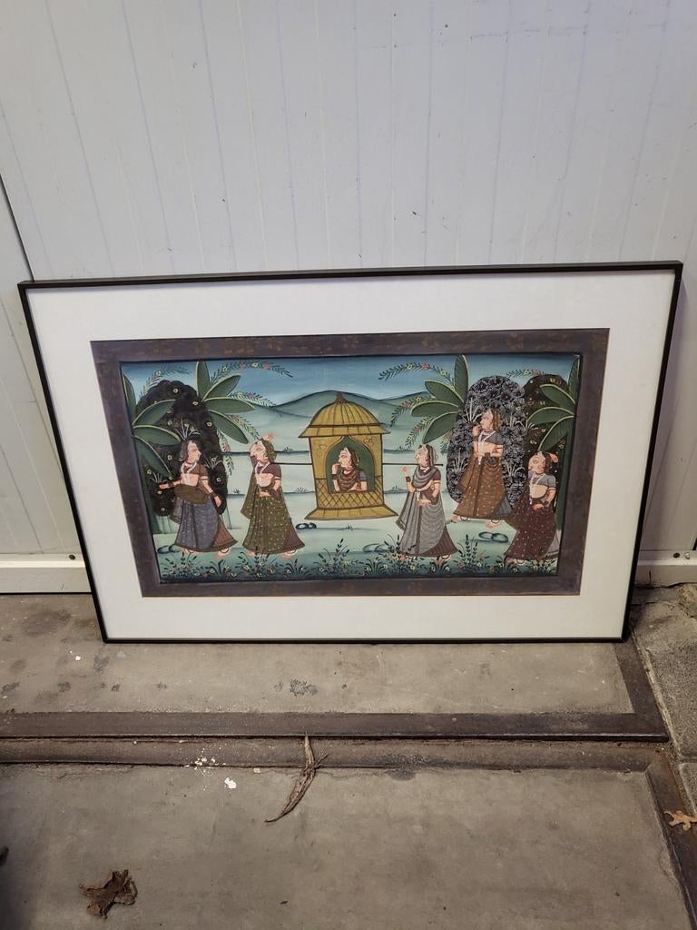 Indiase schildering in lijst, Ophalen