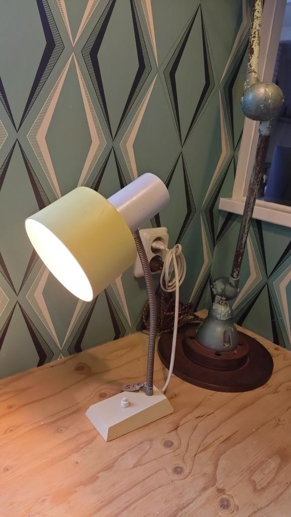 Sis Vintage Bureaulamp - Flexibele Arm, Gebruikt, Vintage, Ophalen of Verzenden, Metaal