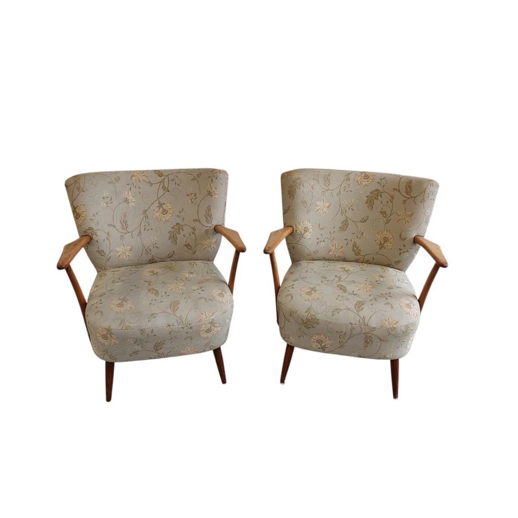 2 x vintage cocktail stoel, arm chair (setprijs), Huis en Inrichting, Fauteuils, Ophalen, Gebruikt, 75 tot 100 cm, Stof