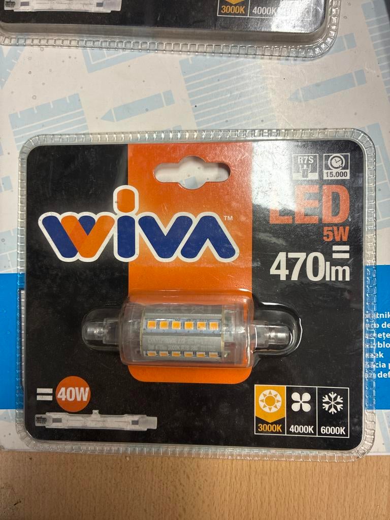 Wiva R7s LED Lampen 5W - 2 Stuks, Huis en Inrichting, Lampen | Losse lampen, Ophalen of Verzenden, Nieuw, Minder dan 30 watt, Led-lamp