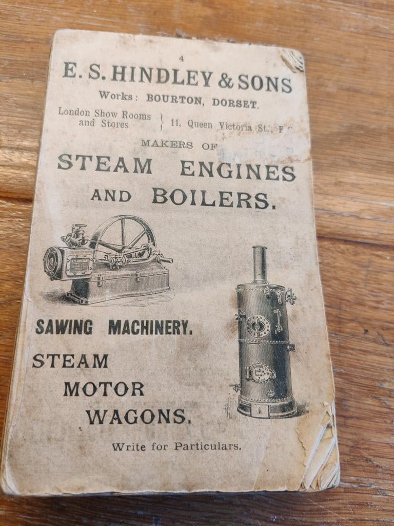 E.S.Hindley & Sons stoommachine boek rond 1900, Ophalen of Verzenden
