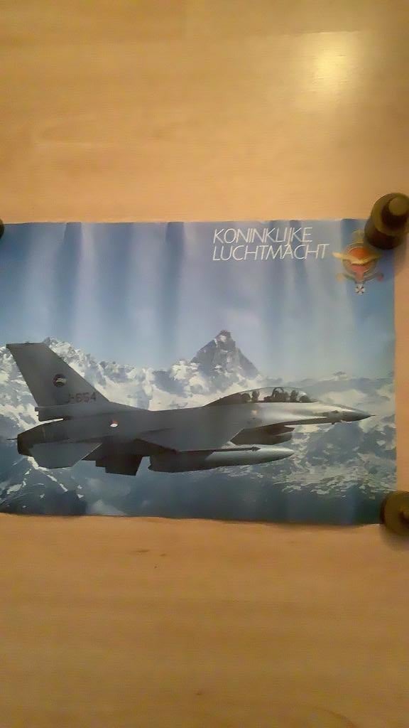 Poster F 16  Koninklijke Luchtmacht, Huis en Inrichting, Woonaccessoires | Schilderijen, Tekeningen en Foto's, Ophalen of Verzenden