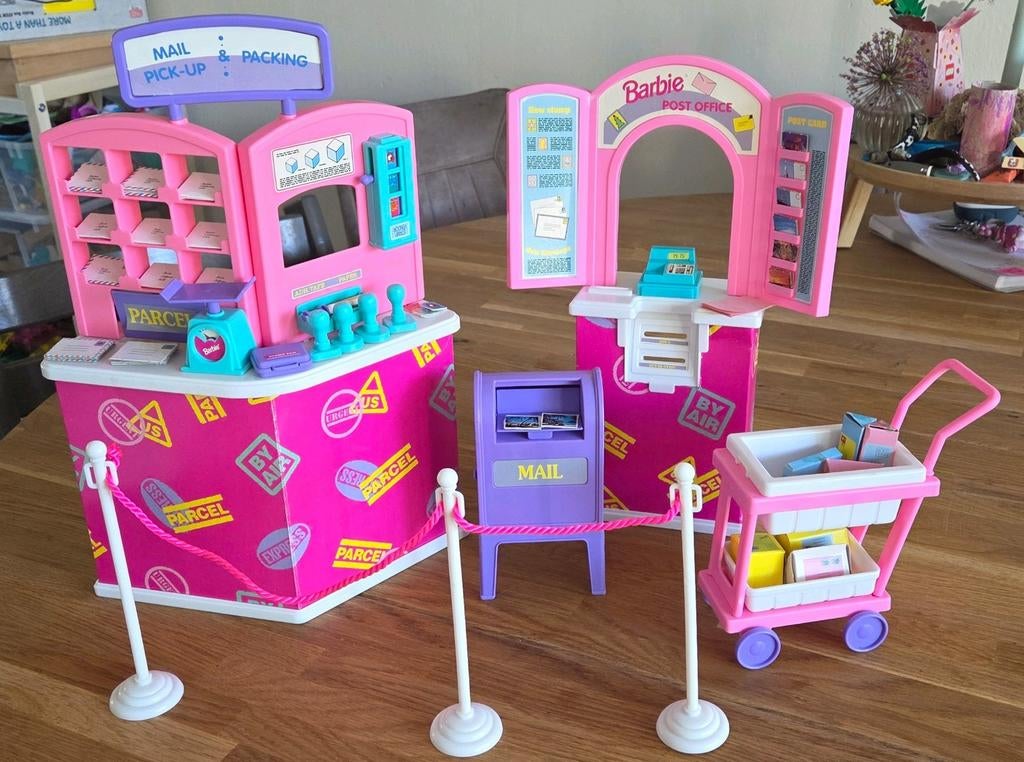 Vintage Barbie Postkantoor 1990's, Ophalen of Verzenden, Gebruikt, Barbie