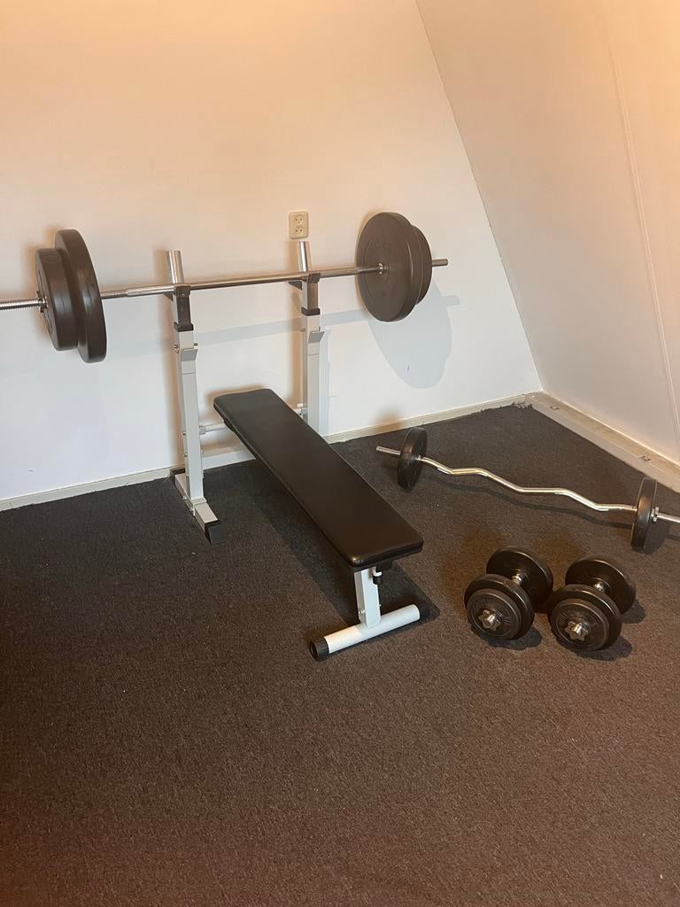 Verstelbare Halterbank, Sport en Fitness, Fitnessmaterialen, Ophalen, Zo goed als nieuw, Buik, Fitnessbank