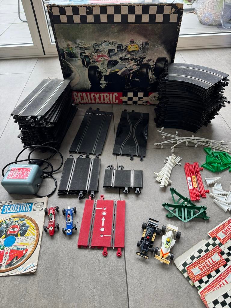 Scalextric racebaan + extra toebehoren; vintage 1968, Elektrisch, Ophalen, Overige merken, Racebaan