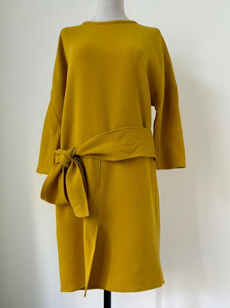 Antonelli van PAUW S36 nieuwstaat jurk -caban puur wol, Geel, Ophalen of Verzenden, Maat 36 (S), Boven de knie