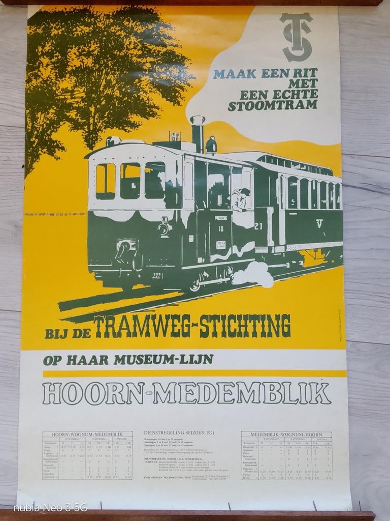 Dienstregeling stoomtram Hoorn - Medemblik 1971., Ophalen of Verzenden, A1 t/m A3, Overige onderwerpen, Rechthoekig Staand
