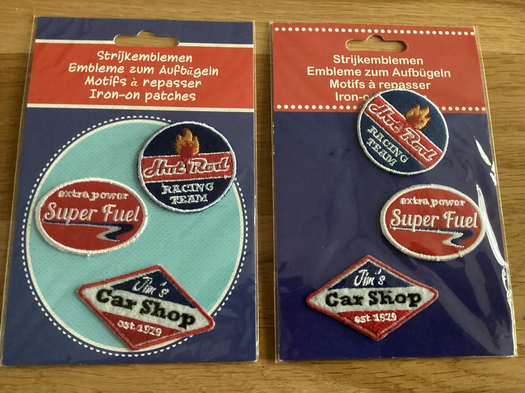 Emblemen Strijkemblemen 2 x 3 stuks, Hobby en Vrije tijd, Kledingapplicaties en Hotfix, Ophalen of Verzenden, Nieuw