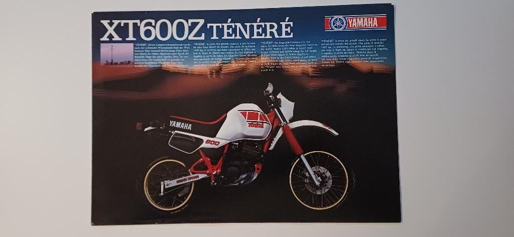 Folder Yamaha XT600Z Tenere 1983 1984, Motoren, Handleidingen en Instructieboekjes, Ophalen of Verzenden, Yamaha